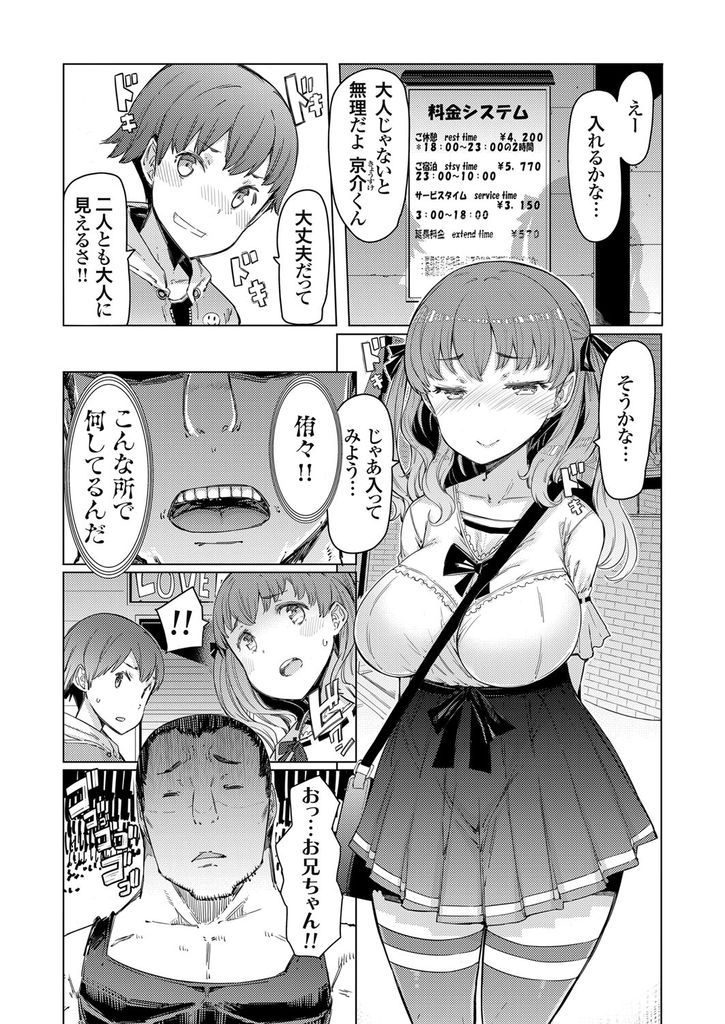 【オリジナルエロ漫画】妹に嫌われて兄貴が妹がラブホに入るのを目撃・・・なんでも言うこと聞くから黙っててと言われたから肉便器にしたったw4